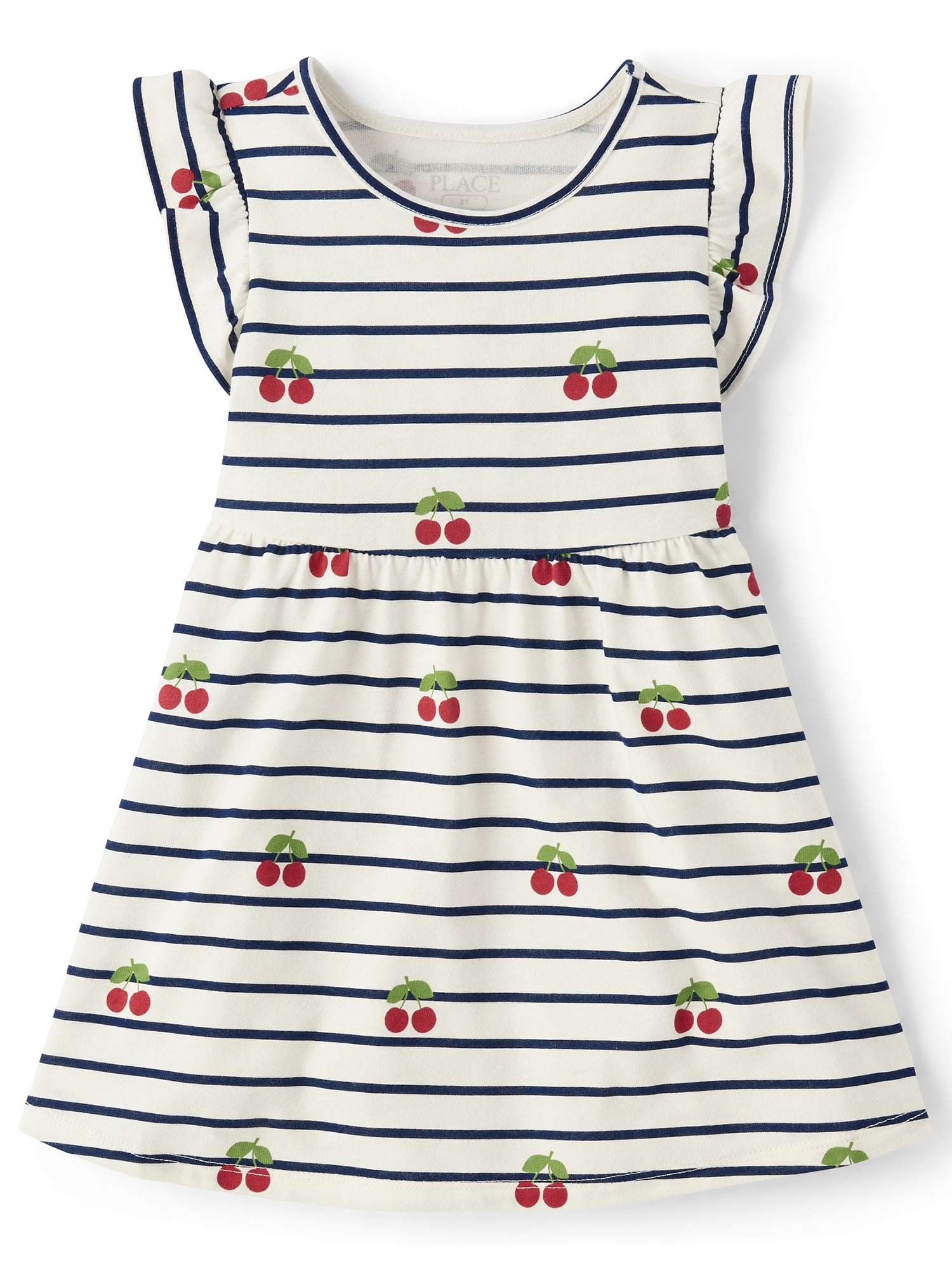 The Children's Place Baby And Toddler Girls Short Sleeve Print Flutter Dress, Sizes 6M-5T