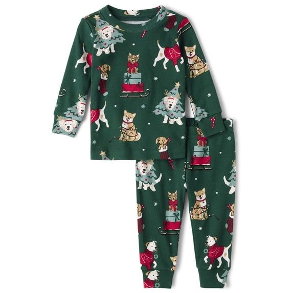 The Children's Place Baby And Toddler Long Sleeve Christmas Dogs Snug Fit Cotton PJs, Sizes 0-3M-5T