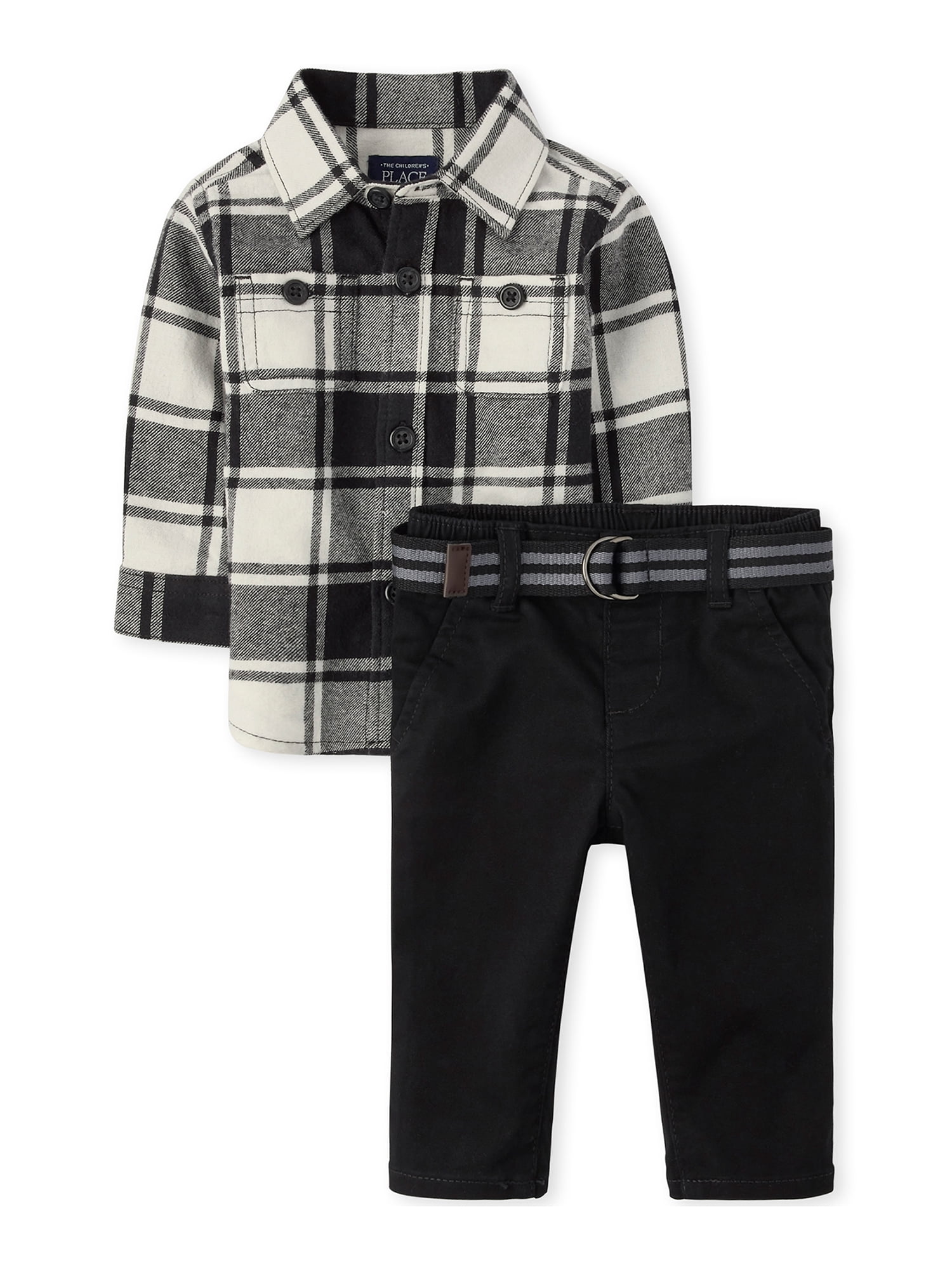 The Children's Place Baby Boy 2 PC Plaid Outfit Set, Sizes Newborn18