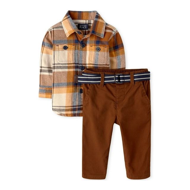 The Children's Place Baby Boy 2 PC Plaid Outfit Set, Sizes Newborn18