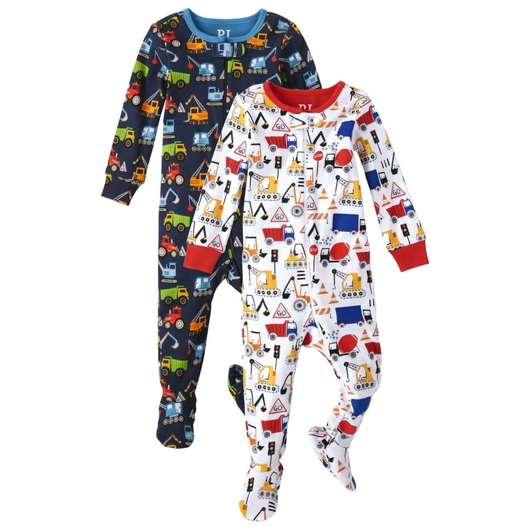 The Children s Place Baby Boy Construction Strechie 2 Pack Pajama Set Sizes Newborn 24M