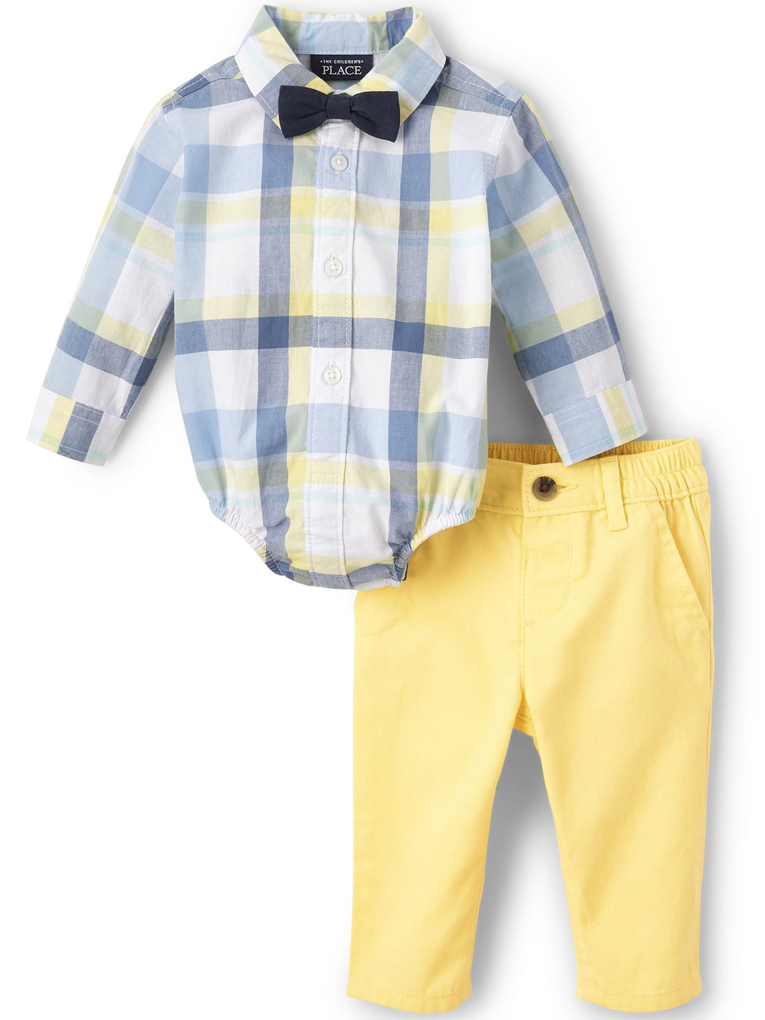 The Children s Place Baby Boy Plaid Outfit Set Sizes Newborn 18 Months Walmart