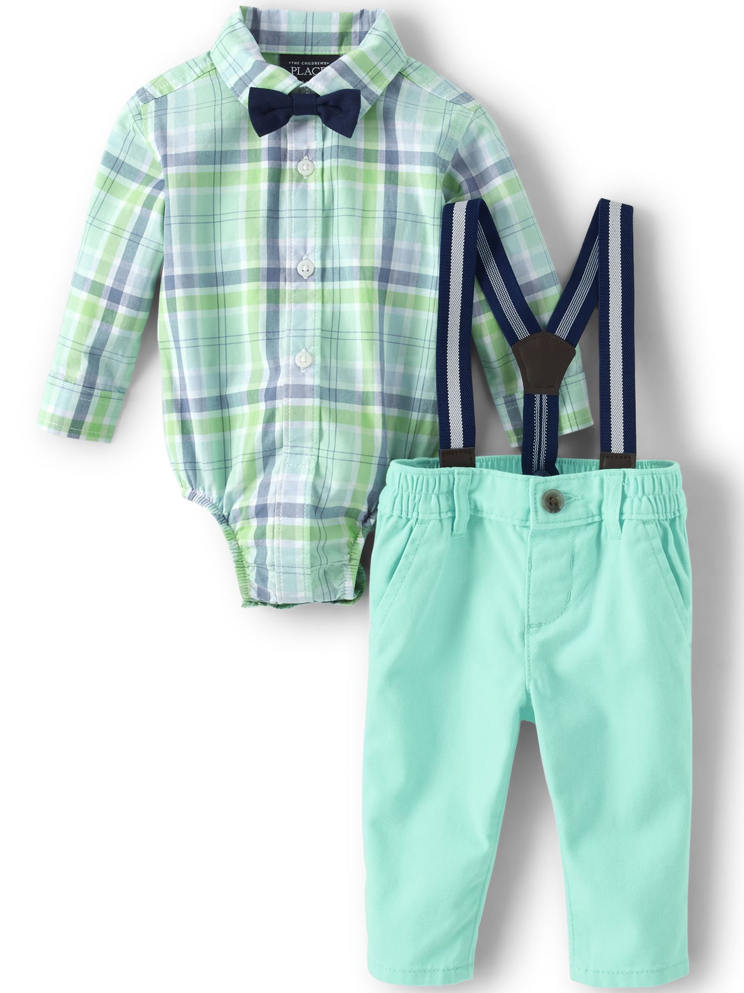 The Children s Place Baby Boy Plaid Outfit Set Sizes Newborn 18 Months Walmart