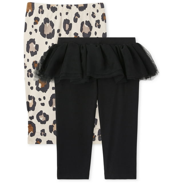 The Children's Place Baby Girl 2 Pk Knit Pants Leggings, Sizes Newborn