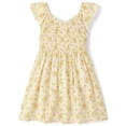 thumbnail image 1 of The Children's Place Baby Girls Short Sleeve Floral Smocked Flutter Dress, Sizes 12M-5T, 1 of 3