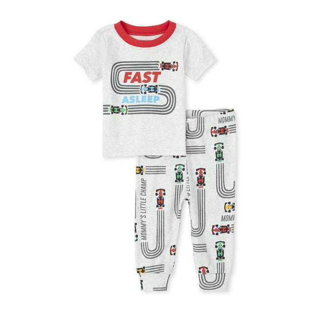 The Children's Place Baby Toddler Boy Short Sleeve Pajamas, 2pc Set