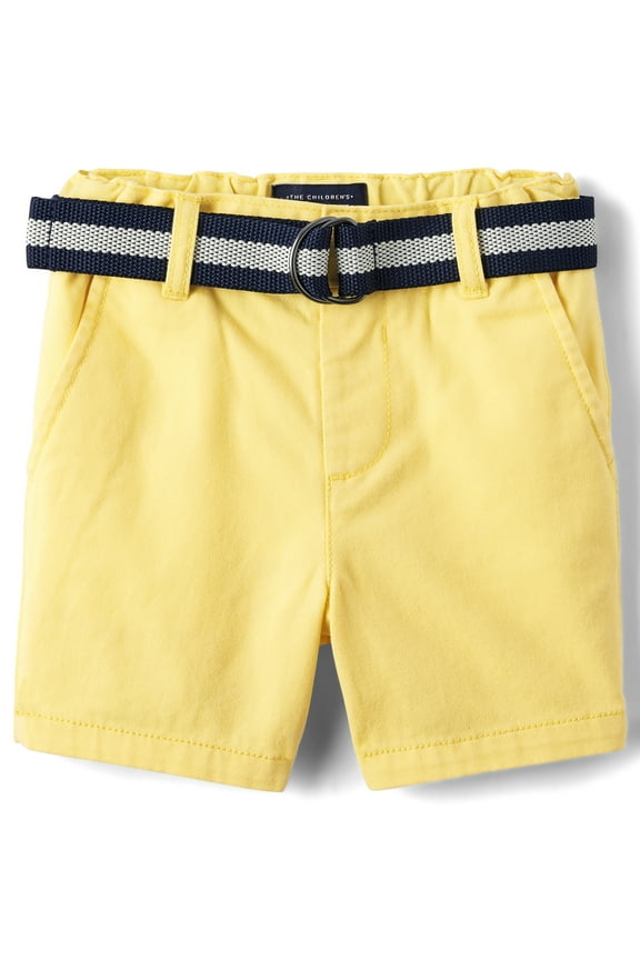 Boys Belted Chino Short, Sizes 6M-16