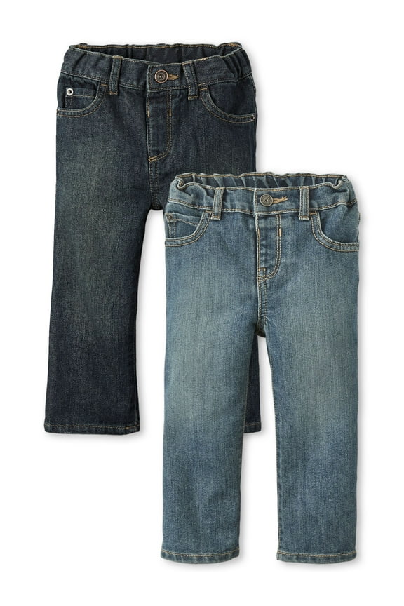 Baby Toddler Boys Bootcut Denim Jeans, 2-Pack, Sizes 6M-5T
