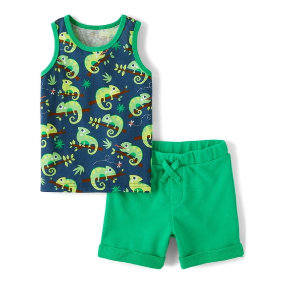 The Children's Place Baby & Toddler Boys Chameleon Outfit Set, 2-Piece, Sizes 6M-5T