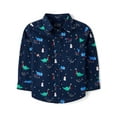 thumbnail image 1 of The Children's Place Baby & Toddler Boys Long Sleeve Button Up Shirt, Sizes 6M-5T, 1 of 3