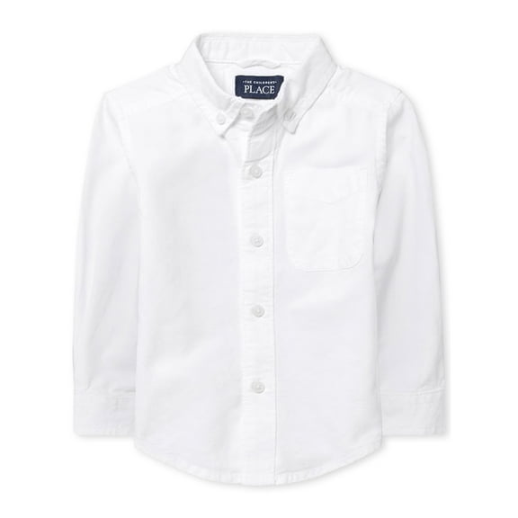 The Children's Place Baby Toddler Boys Long Sleeve Button Up Shirt, Sizes 6M-5T