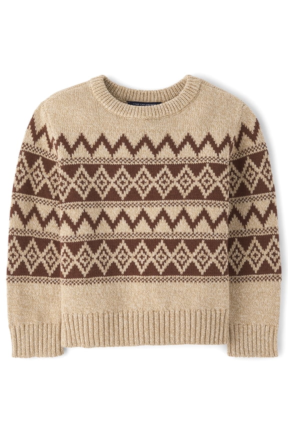 Baby & Toddler Boys Long Sleeve Fairisle Sweater, Sizes 6M-5T