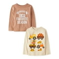 thumbnail image 1 of The Children's Place Baby Toddler Boys Long Sleeve Graphic Tee, 2-Pack, Sizes 12M-5T, 1 of 3