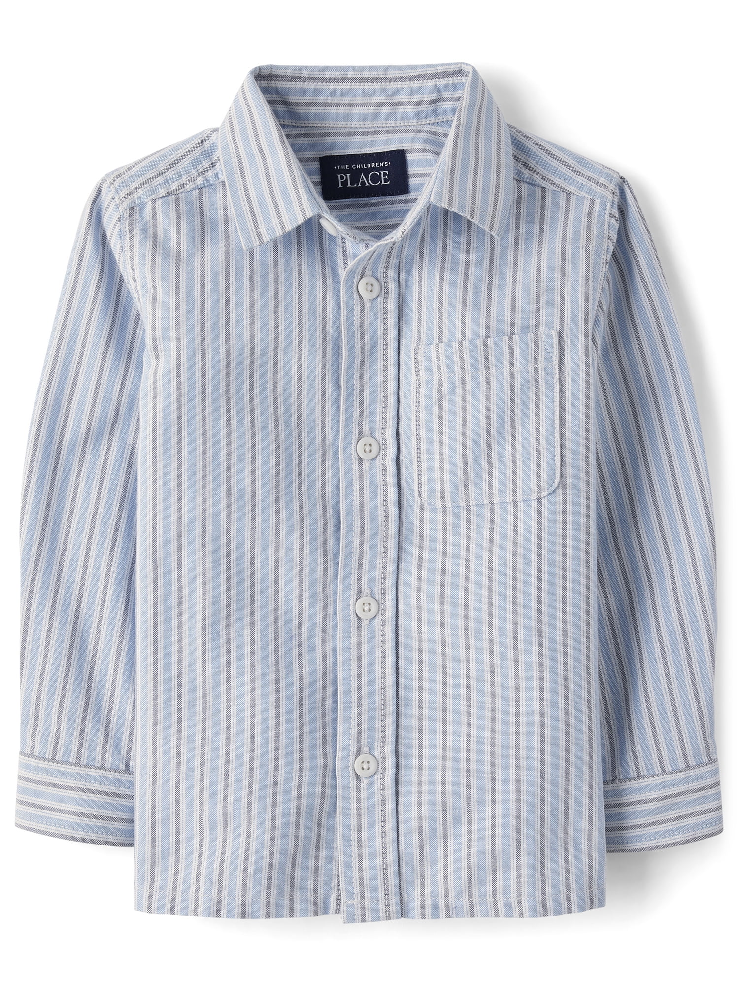 The Children's Place Baby & Toddler Boys Long Sleeve Oxford Button Up Shirt, Sizes 6M-5T