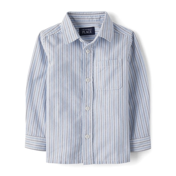 The Children's Place Baby & Toddler Boys Long Sleeve Oxford Button Up Shirt, Sizes 6M-5T