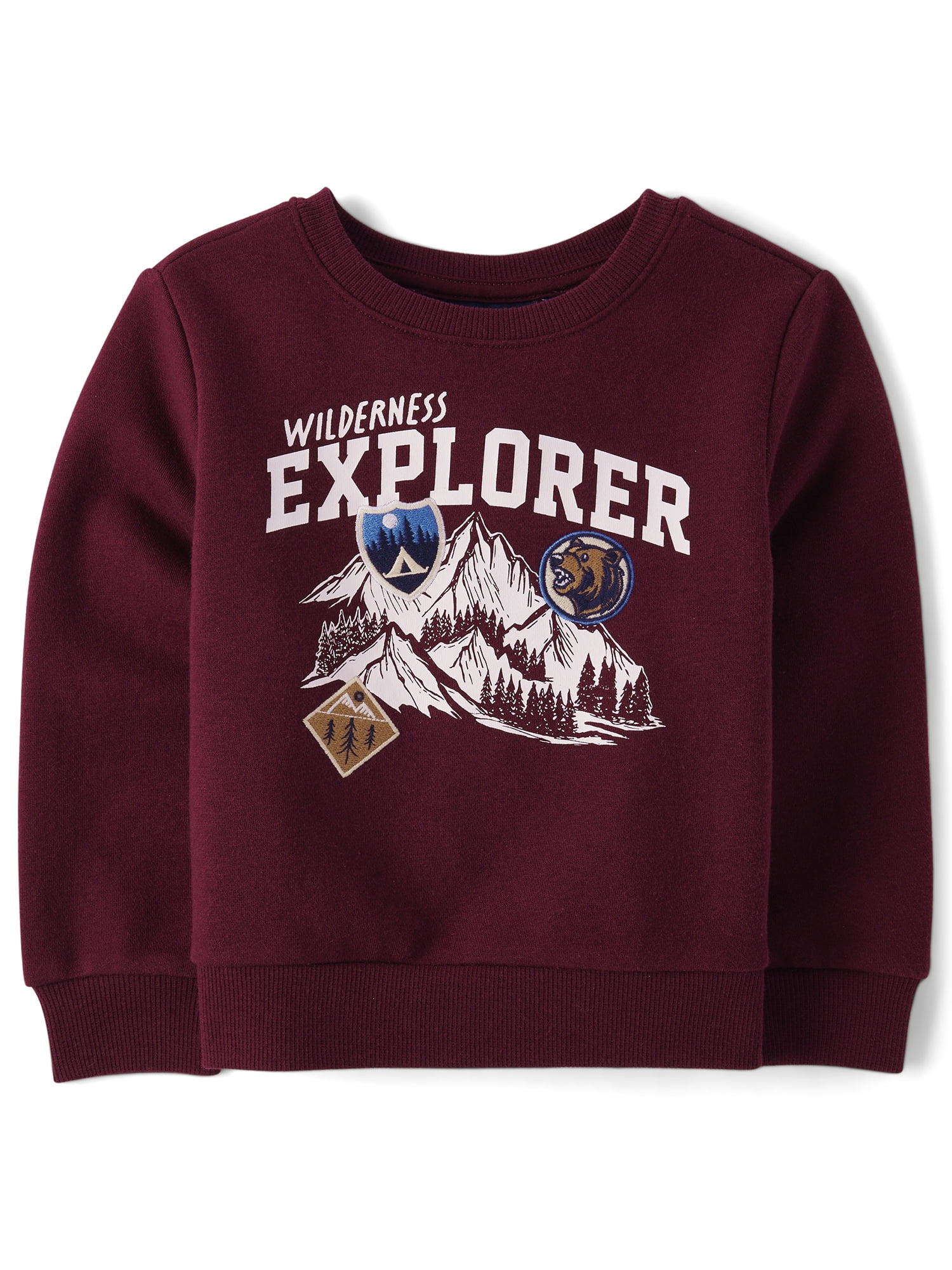 The Children's Place Baby & Toddler Boys Long Sleeve Patch Fleece Sweatshirt, Sizes 6M-5T