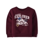 Baby & Toddler Boys Long Sleeve Patch Fleece Sweatshirt, Sizes 6M-5T
