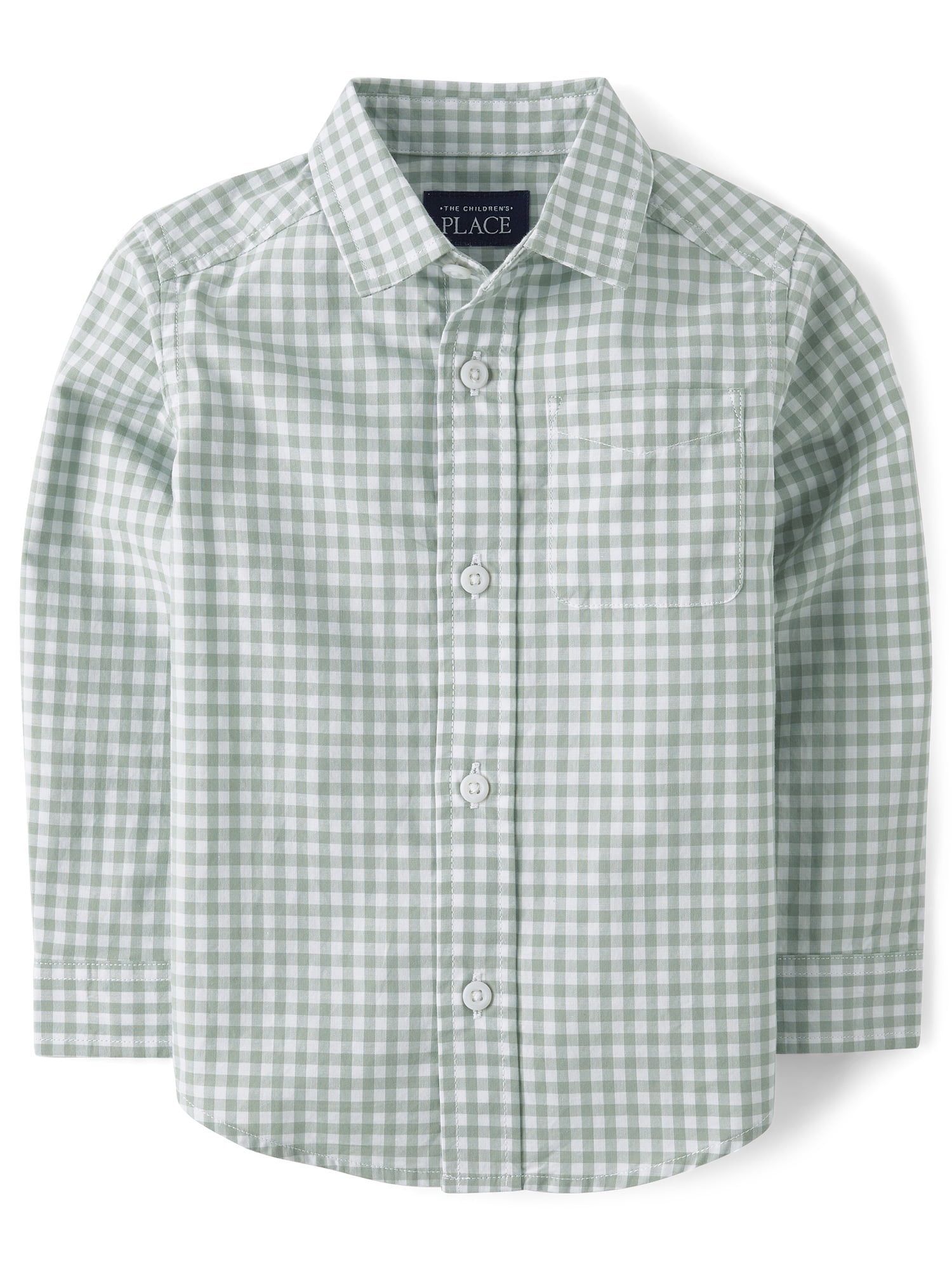The Children's Place Baby & Toddler Boys Long Sleeve Poplin Button Up Shirt, Sizes 6M-5T