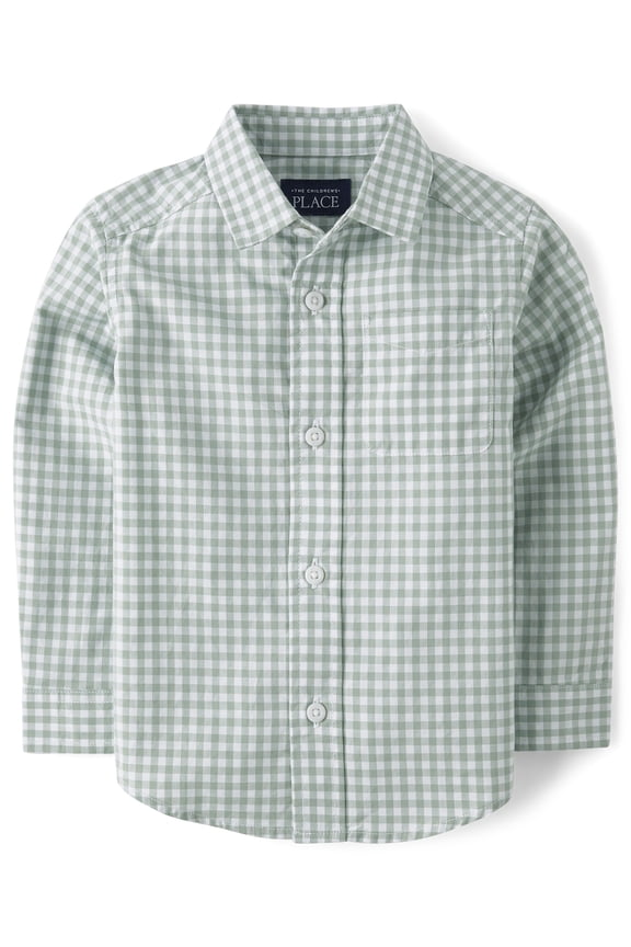 Baby & Toddler Boys Long Sleeve Poplin Button Up Shirt, Sizes 6M-5T