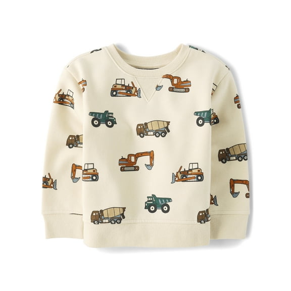 The Children's Place Baby & Toddler Boys Long Sleeve Printed Fleece Sweatshirt, Sizes 6M-5T