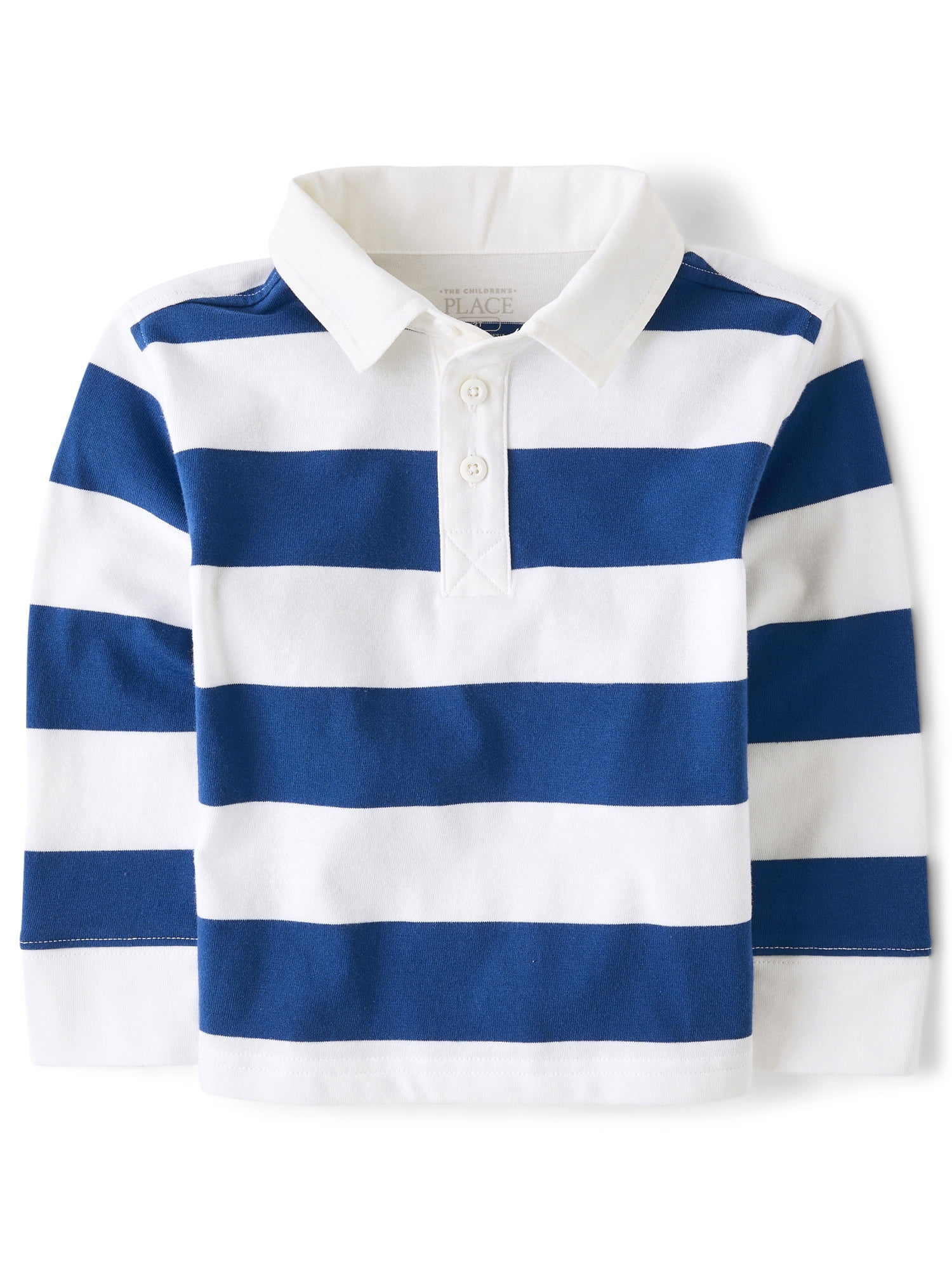 The Children's Place Baby & Toddler Boys Long Sleeve Striped Rugby Polo, Sizes 6M-5T