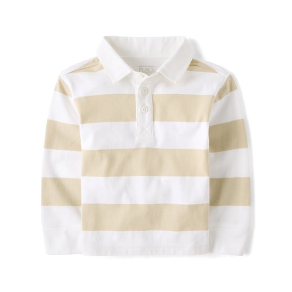 The Children's Place Baby & Toddler Boys Long Sleeve Striped Rugby Polo, Sizes 6M-5T