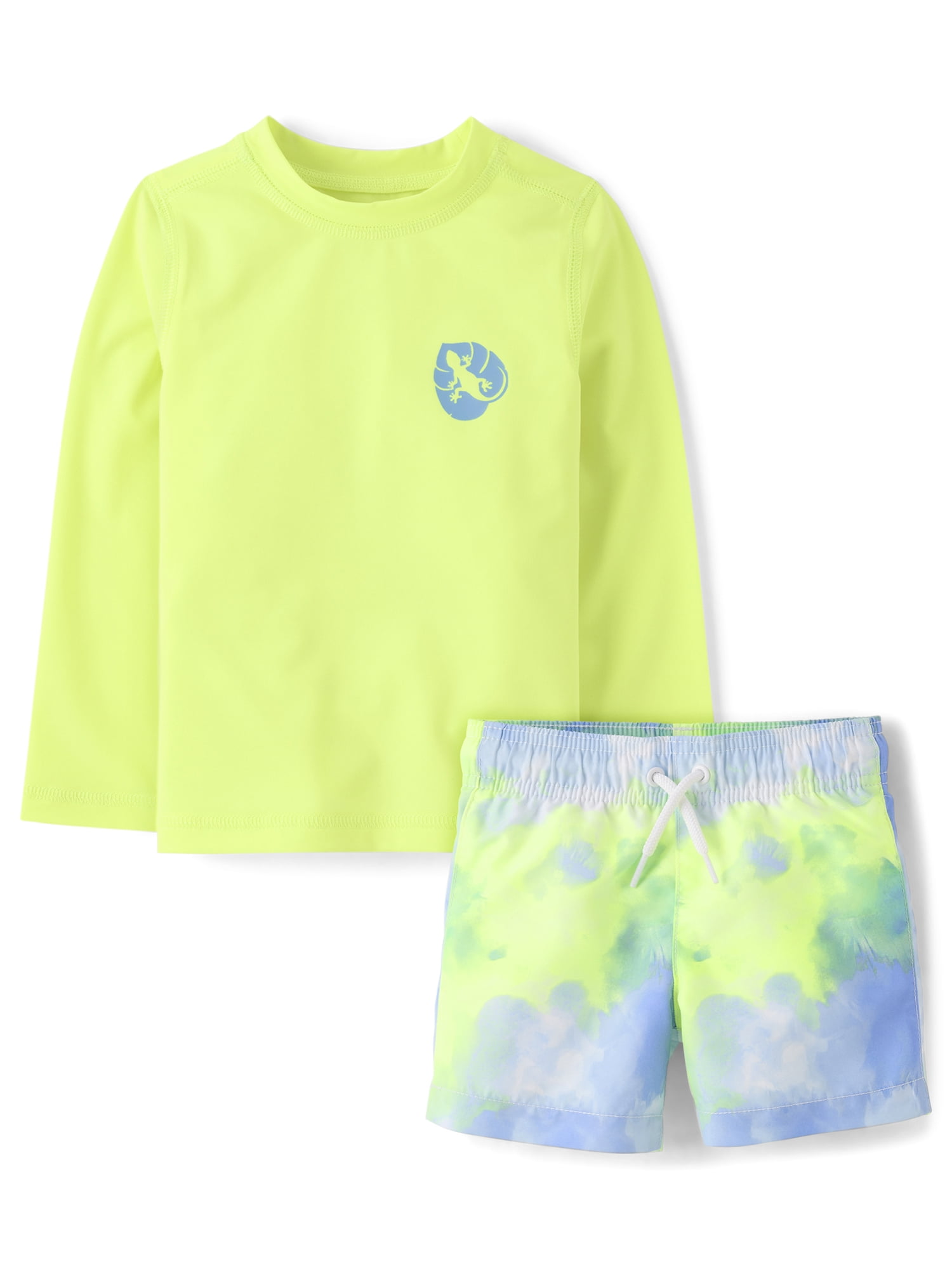 The Children's Place Baby & Toddler Boys Long Sleeve Swimsuit Set, 2-Piece, Sizes 6M-5T