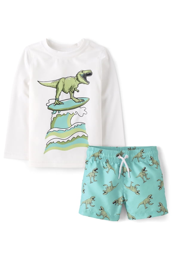 Baby & Toddler Boys Long Sleeve Swimsuit Set, 2-Piece, Sizes 6M-5T