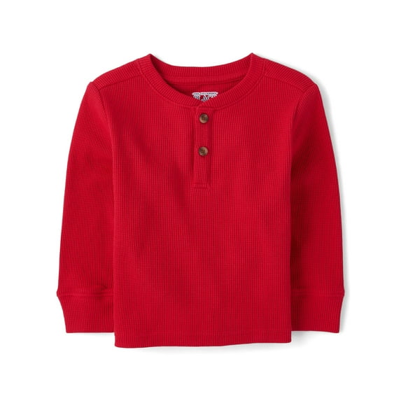 The Children's Place Baby & Toddler Boys Long Sleeve Thermal Henley, Sizes 6M-5T