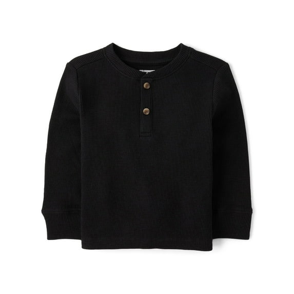 The Children's Place Baby & Toddler Boys Long Sleeve Thermal Henley, Sizes 6M-5T
