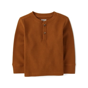 The Children's Place Baby & Toddler Boys Long Sleeve Thermal Henley, Sizes 6M-5T