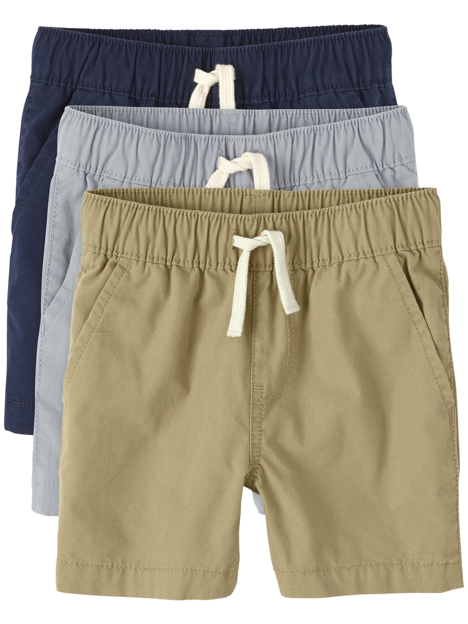 The Children's Place Baby Toddler Boys Pull-On Jogger Short, 3-Pack, Sizes 6M-5T