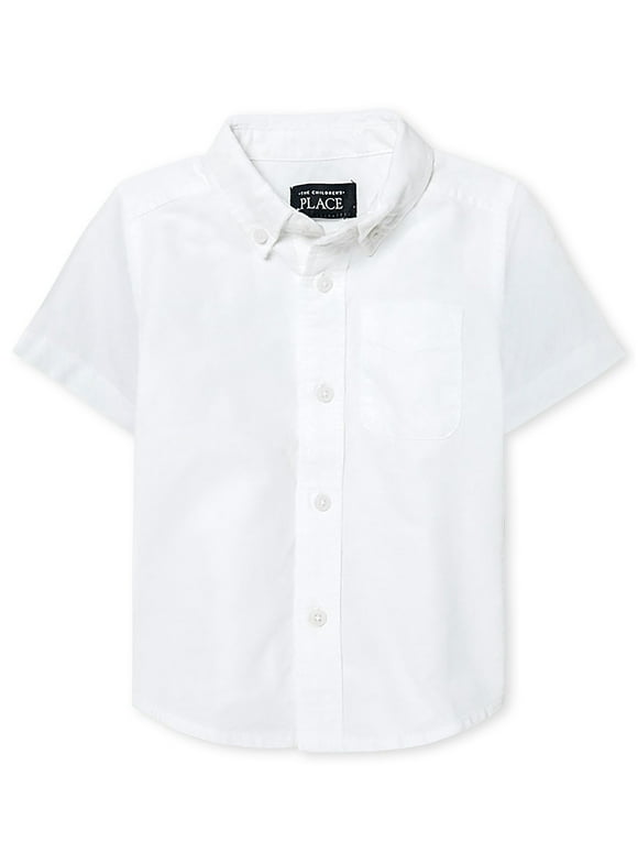 Baby Toddler Boys Short Sleeve Button Up Shirt, Sizes 6M-5T
