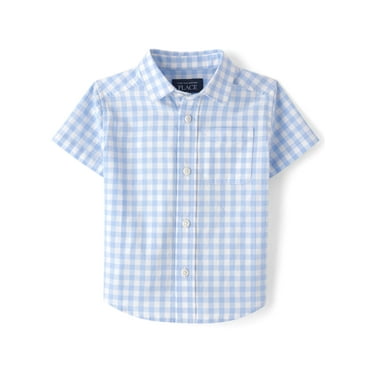 The Children's Place Baby Toddler Boys Short Sleeve Button Up Shirt, Sizes 6M-5T