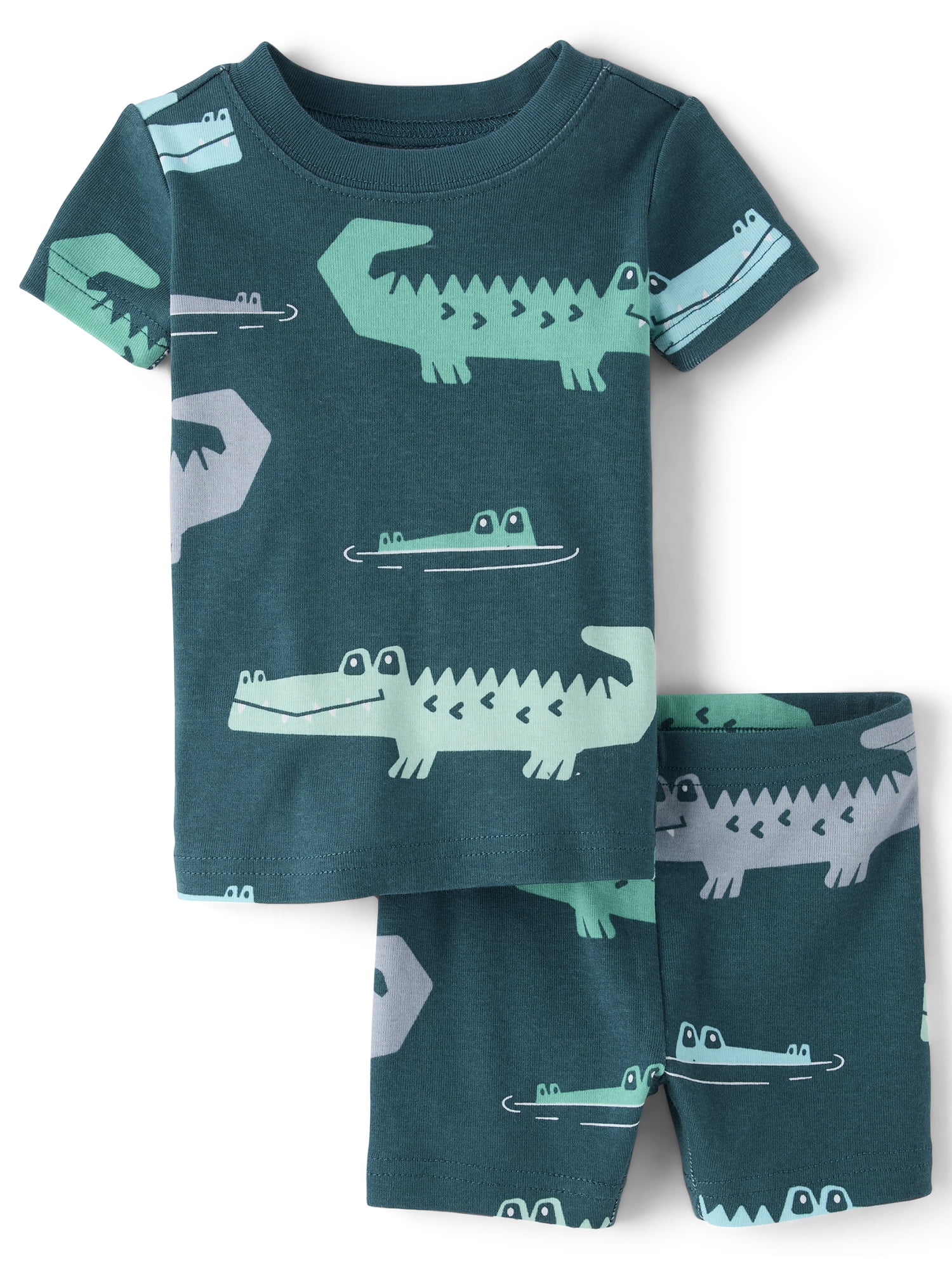 The Children's Place Baby & Toddler Boys Short Sleeve Crocodile Snug Fit PJs, Sizes NB-6T