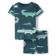 thumbnail image 1 of The Children's Place Baby & Toddler Boys Short Sleeve Crocodile Snug Fit PJs, Sizes NB-6T, 1 of 3