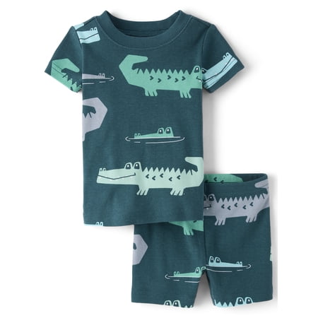 The Children's Place Baby & Toddler Boys Short Sleeve Crocodile Snug Fit PJs, Sizes NB-6T