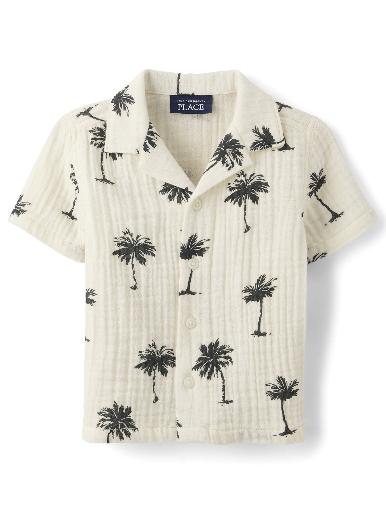 The Children's Place Baby & Toddler Boys Short Sleeve Gauze Button Up Shirt, Sizes 6M-5T