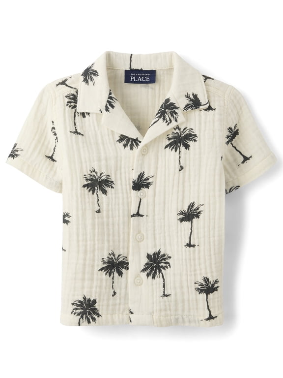 Baby & Toddler Boys Short Sleeve Gauze Button Up Shirt, Sizes 6M-5T