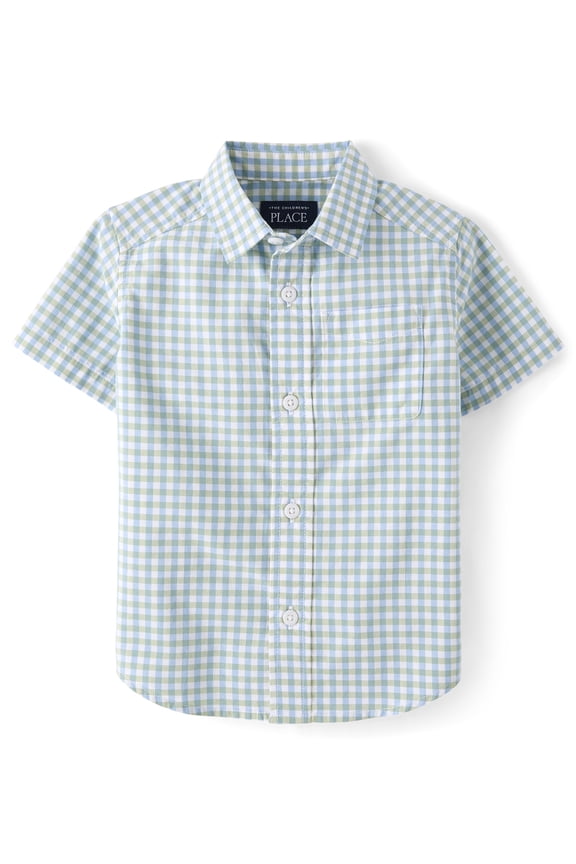 Baby & Toddler Boys Short Sleeve Poplin Button Up Shirt, Sizes 6M-5T
