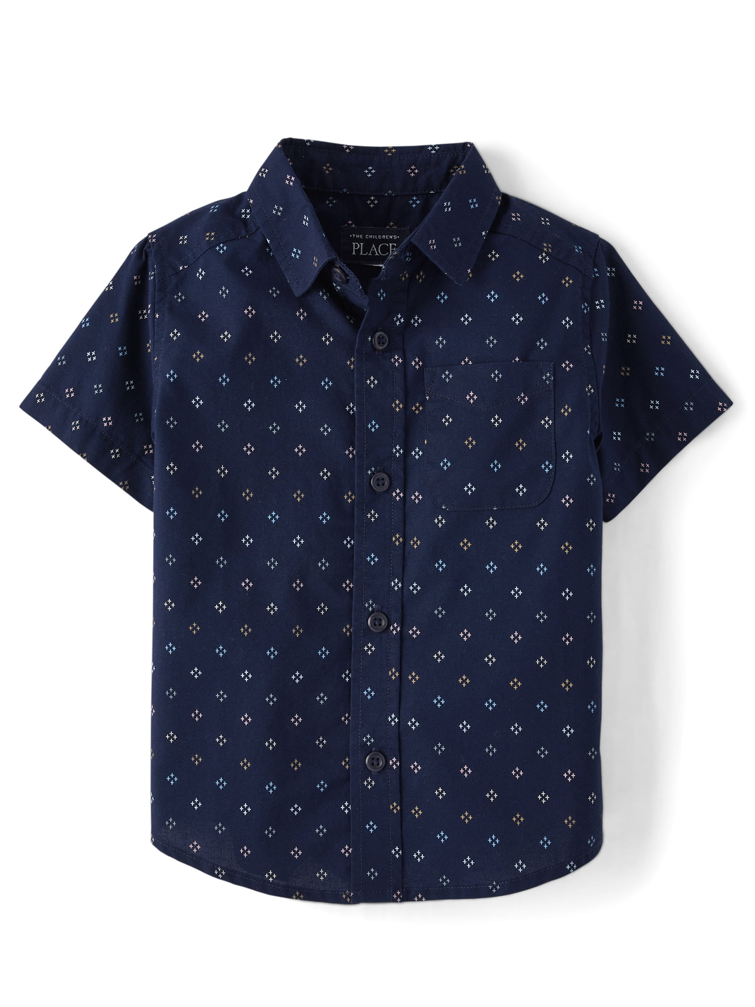 The Children's Place Baby & Toddler Boys Short Sleeve Poplin Button Up Shirt, Sizes 6M-5T