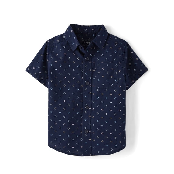 The Children's Place Baby & Toddler Boys Short Sleeve Poplin Button Up Shirt, Sizes 6M-5T