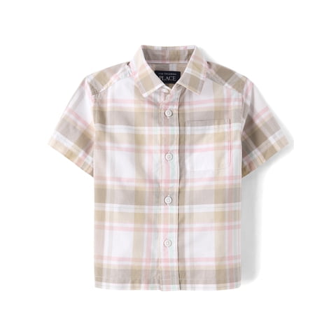 Baby & Toddler Boys Short Sleeve Poplin Button Up Shirt, Sizes 6M-5T