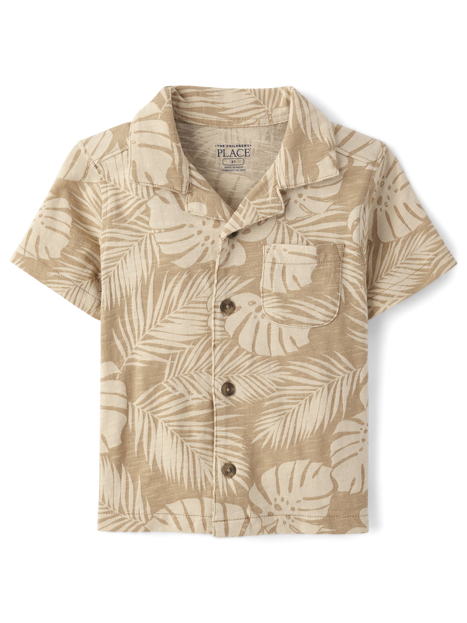 The Children's Place Baby & Toddler Boys Short Sleeve Poplin Button Up Shirt, Sizes 6M-5T