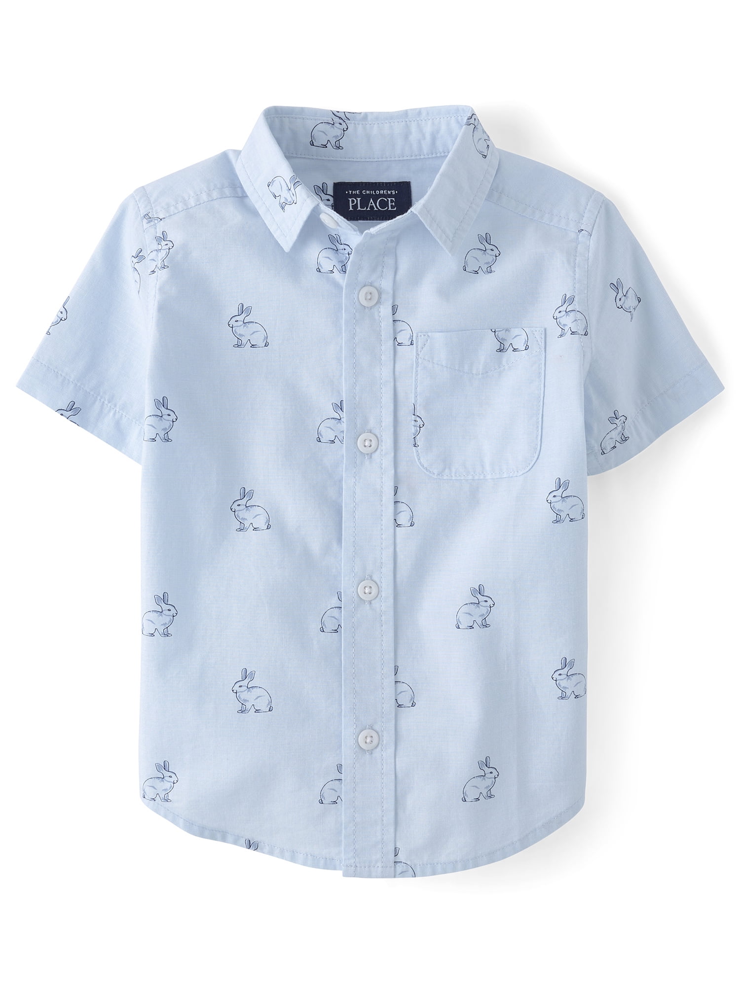 The Children's Place Baby & Toddler Boys Short Sleeve Printed Button Up Shirt, Sizes 6M-5T