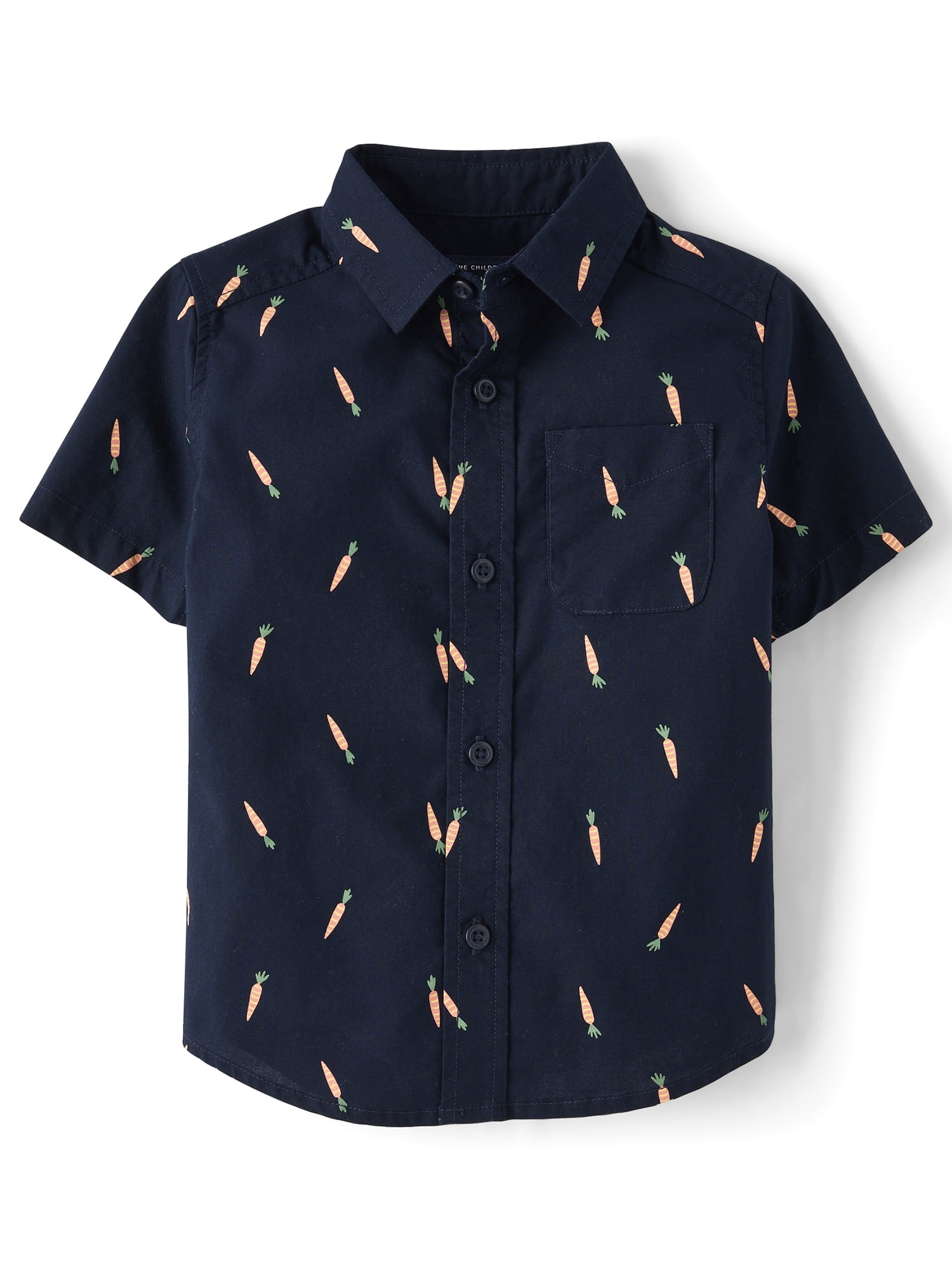 The Children's Place Baby & Toddler Boys Short Sleeve Printed Button Up Shirt, Sizes 6M-5T