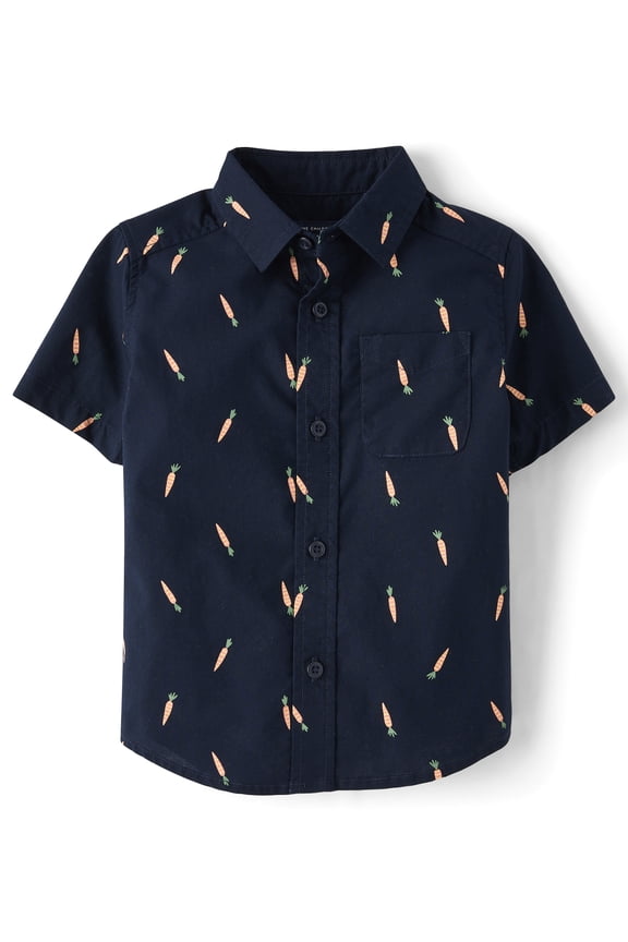 Baby & Toddler Boys Short Sleeve Printed Button Up Shirt, Sizes 6M-5T