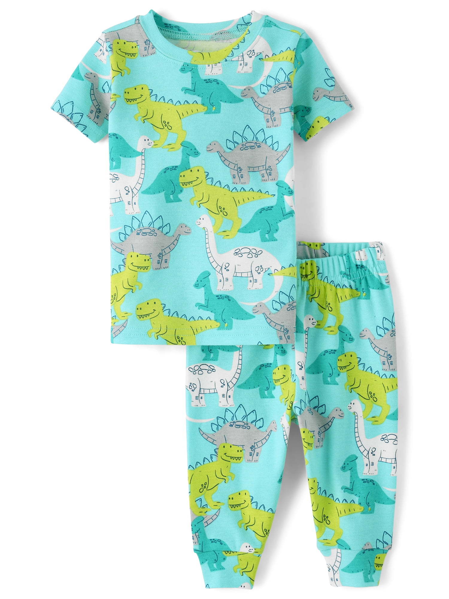 The Children's Place Baby & Toddler Boys Short Sleeve Snug Fit Dino Cotton PJ, Sizes NB-6T