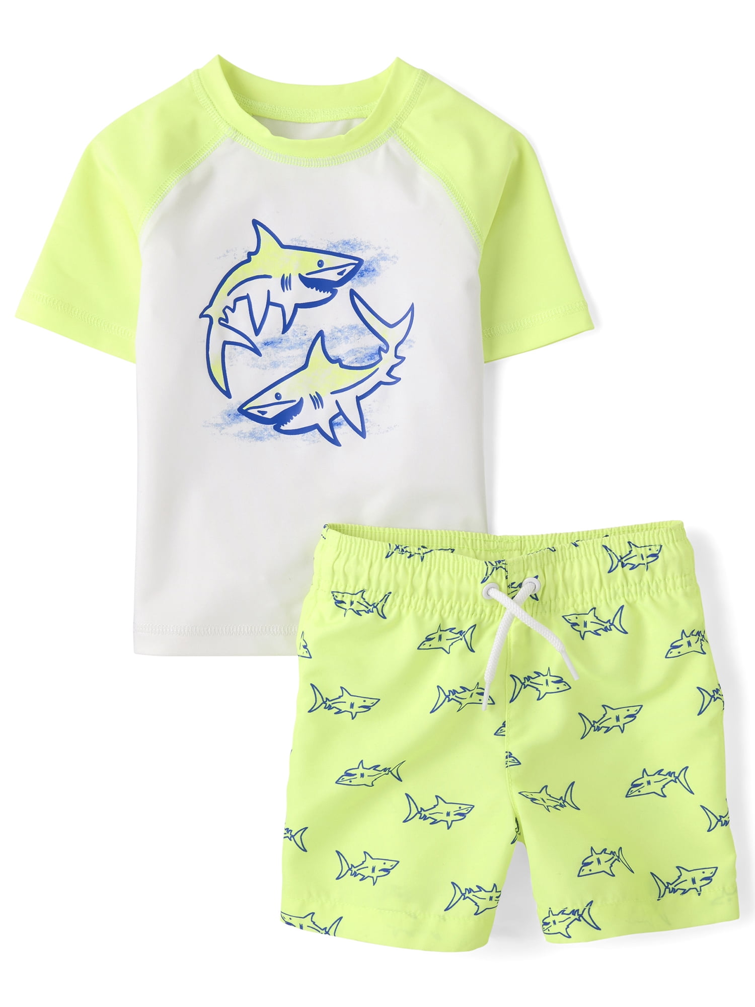 The Children's Place Baby & Toddler Boys Short Sleeve Swimsuit Set, 2-Piece, Sizes 6M-5T