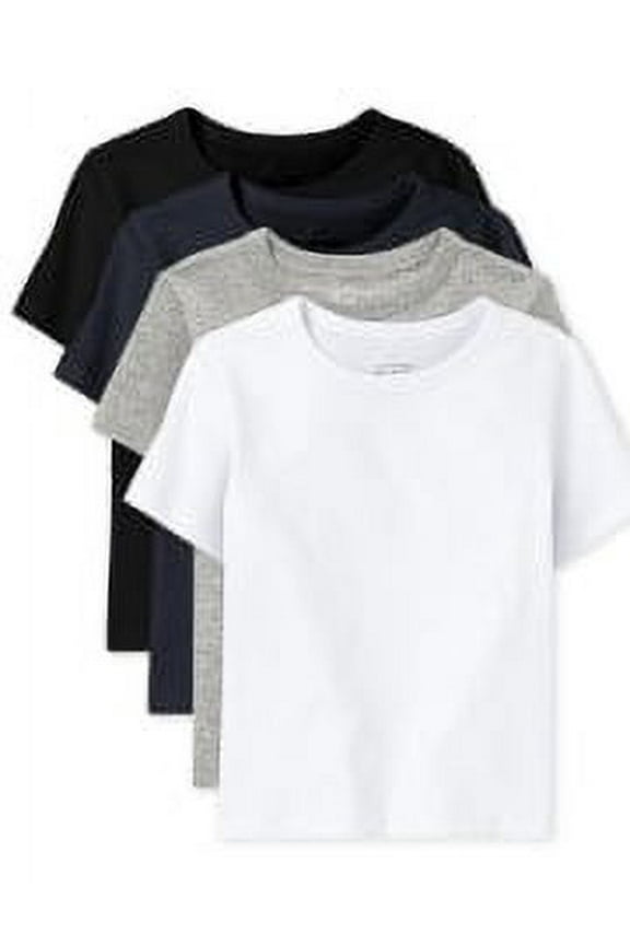 Baby Toddler Boys Short Sleeve Undershirt, 4-Pack, Sizes 6M-5T